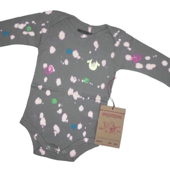 New True Religion Bundle of 2 Long Sleeve Baby Girl Onesies 12-18 Months - Picture 13 of 16